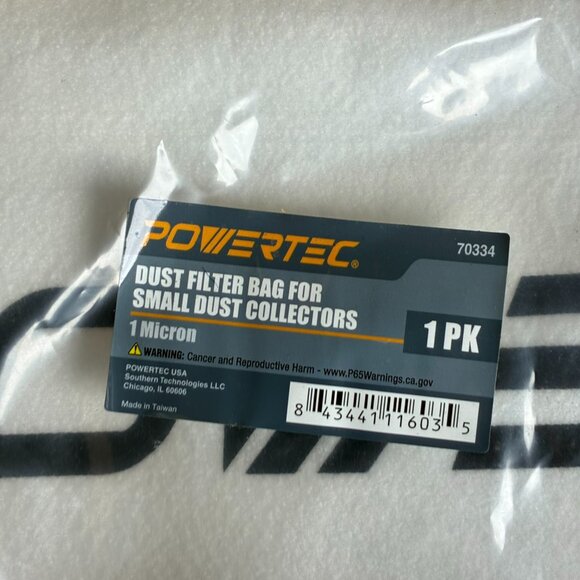POWERTEC 70334 Dust Filter Bag Wall Mount Dust Collectors 1 Micron CASE OF 16 - Picture 1 of 2